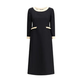 Valentino Black Fleece Wool Casual Dress